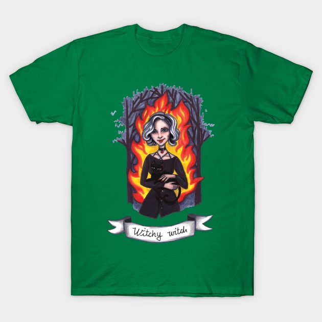 Witchy witch T-Shirt by Raluca Iov